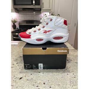 Reebok 2012 Question Mid Pearlized Red Allen Iverson Sneakers Size Mens 12